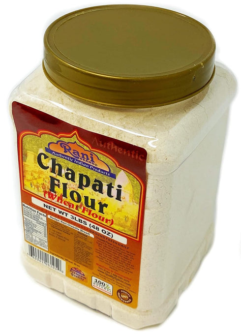 (100% 48oz (3lbs) 1.36kg Rani Chapati Flour Pure Whole Wheat Atta), For Making Roti & Indian Breads PET Jar ~ All