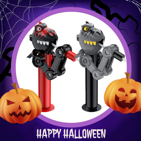 2 3 HDLNKAK Pcs Dinosaur Lollipop Holder for Kids, Halloween Lollipop Case, Creative Press-to-Store Toy & Fun Gift