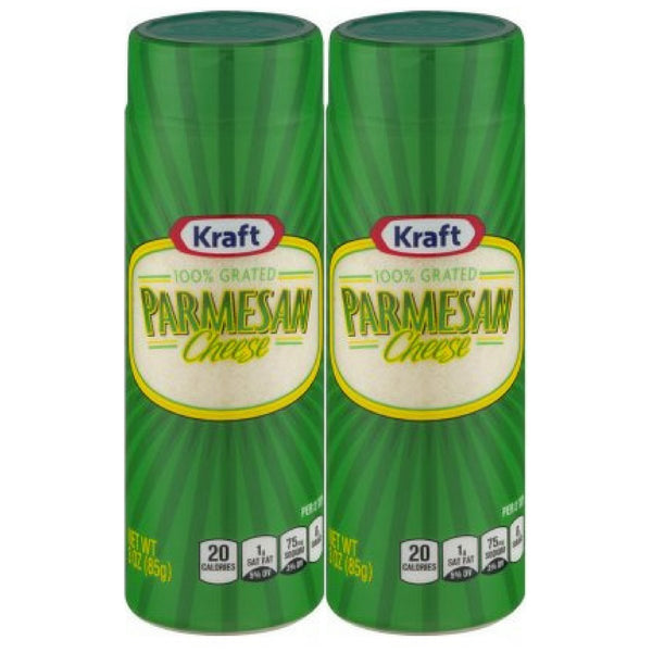 Kraft Grated Parmesan Cheese, 3 Oz (Pack of 2)