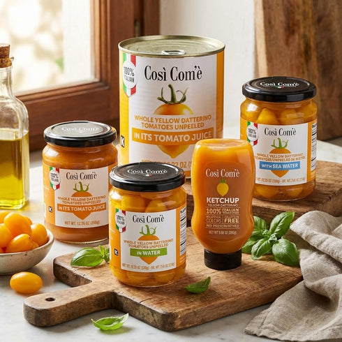 (12.354 oz) 350 100 Cos Com', Whole Yellow Datterini Tomatoes in Sea Water, g,low-acid, No additives, no preservatives