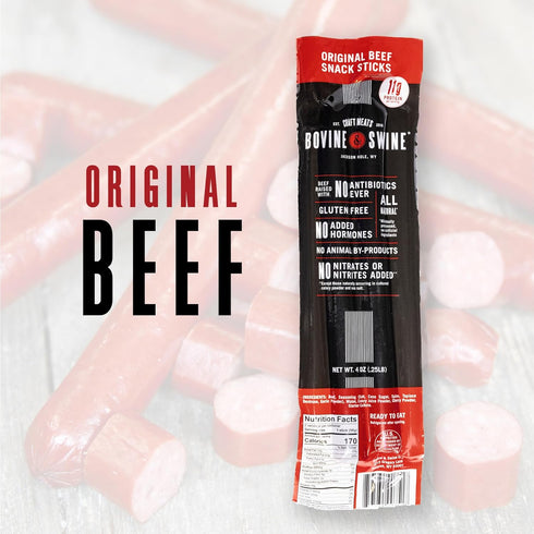 10 Packs 2 Bovine & Swine All-Natural Gourmet Craft Beef Snack Sticks | of | Wyoming Jerky Sticks, High Protein
