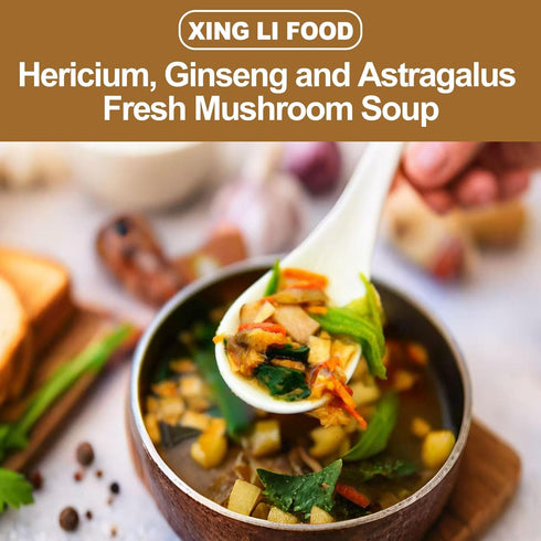 0.35 (10 Pack) Hericium, Ginseng and Astragalus Fresh Mushroom Soup, Mushroom Soup Mix, Ounce