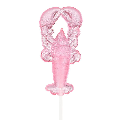 Sparko Sweets Strawberry Lemonade Lobster Lollipops, 3.5 inches tall Large Candy, Pink,