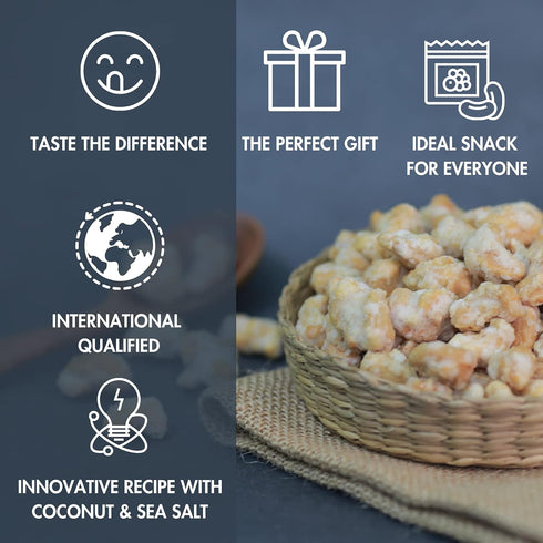 (14.1 oz) LAFOOCO Sea Salt Coconut Cashews, Premium Cashews, Lightly Sea Salted, Coconut flakes, Rich in Nutrients