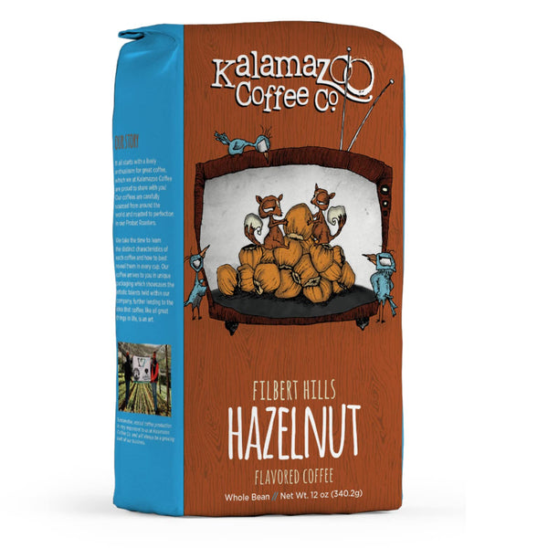 KALAMAZOO COFFEE COMPANY Hazlenut Whole Bean Coffee - Filbert Hills Flavored Coffee