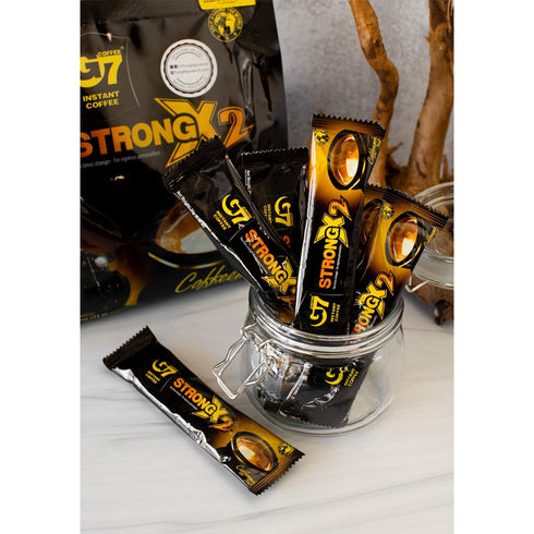 Trung Nguyen G7 X2 3 1 (24 Packets) Strong in Instant Coffee Roasted Ground Coffee Blend w/Non-dairy Creamer and Sugar