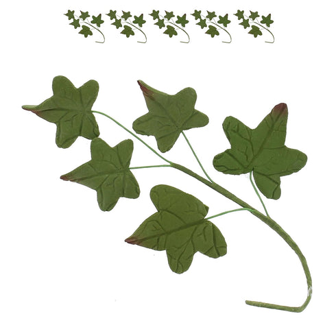 Global Sugar Art Ivy Leaf Sugar Cake Flowers Spray, Green with Red