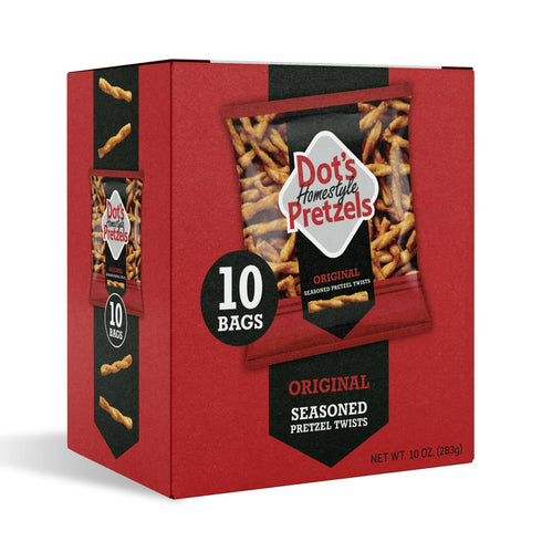 Dot's Pretzels Original Seasoned Pretzel Twists, Healthy Kids Snacks, 1oz Bag (10 Count)