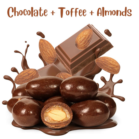 2 lbs Milk Chocolate Toffee Coated Almonds by It's Delish, Bulk Bag | Milk Chocolate Covered Candy Nuts Bulk Almonds