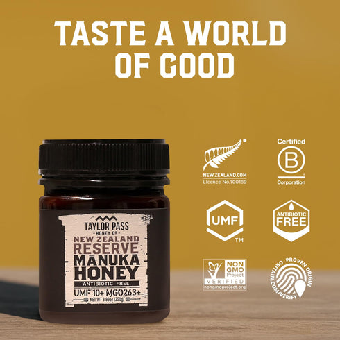 10+ 263+ 8.83oz Taylor Pass Honey Co Reserve Manuka Honey UMF MGO | NON GMO