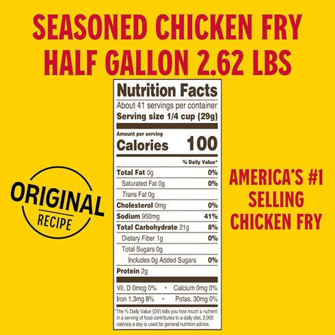 2.62 lbs Louisiana Seasoned Chicken Fry Batter Half Gallon - - Crispy Southern Coating Mix for Fried Chicken