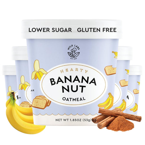 Mylk Labs Banana Nut Protein Oatmeal Cups, Whole Grain, Low Sugar, High