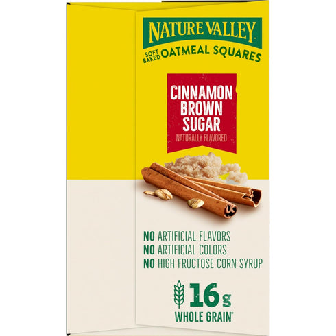 12 14.88 oz Nature Valley Soft Baked Oatmeal Squares, Cinnamon Brown Sugar, Bars