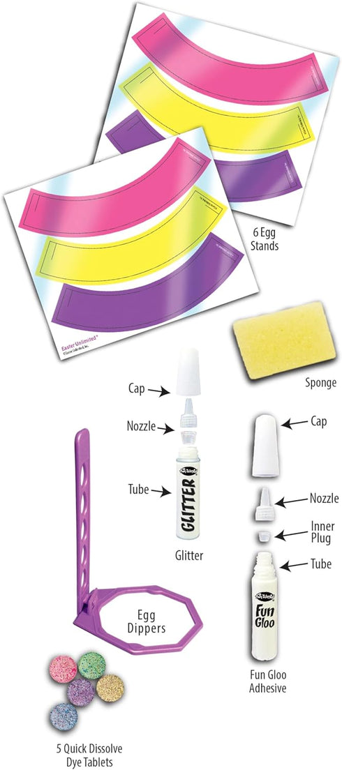 Set Vibrant Easter Egg Glitter Decorating