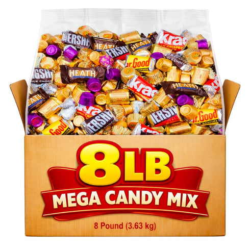 Yummy Chew Bulk Chocolate Candy Variety Pack - 8lb Miniature Chocolate Bulk Candy Individually