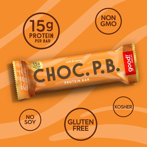 15g 12 good! Snacks Chocolate Peanut Butter Vegan Protein Bar, Soy & Gluten Free, Plant Based, Low Sugar, Clean