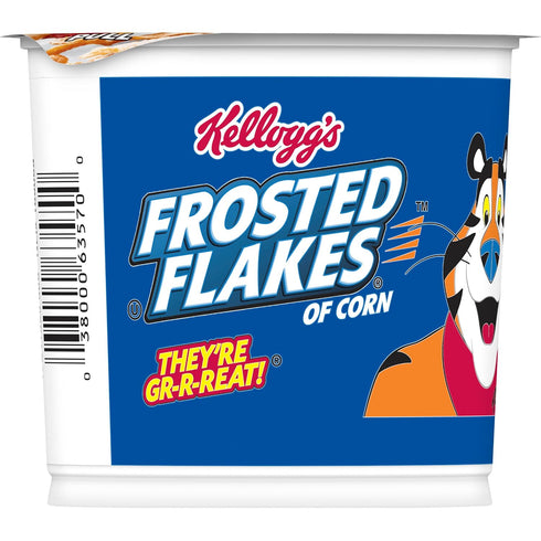 8 2.1oz (1 Frosted Flakes Cold Breakfast Cereal Cup, Vitamins and Minerals, Kids Snacks, Original, Cup Cup)