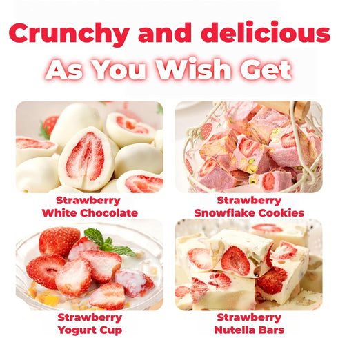 JKPDAMZ 1 450g, Ib Freeze Dried Strawberries, Whole Berry, No Added Sugar, Natural Red, Crispy Texture