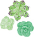 Global Sugar Art Succulents Set Sugar Cake Flower, 3 Sizes, 9 Count