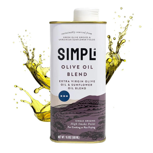 16.9 oz SIMPLi Oil Blend, Olive Oil Extra Virgin Cold Pressed, High Smoke Point, Nutty and Herbaceous Flavor