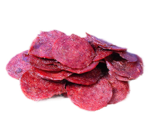 The Meat Co (4OZ) kosher certified Teriyaki Beef Salami Chips, kosher certified, Made with Premium Meats, handmade