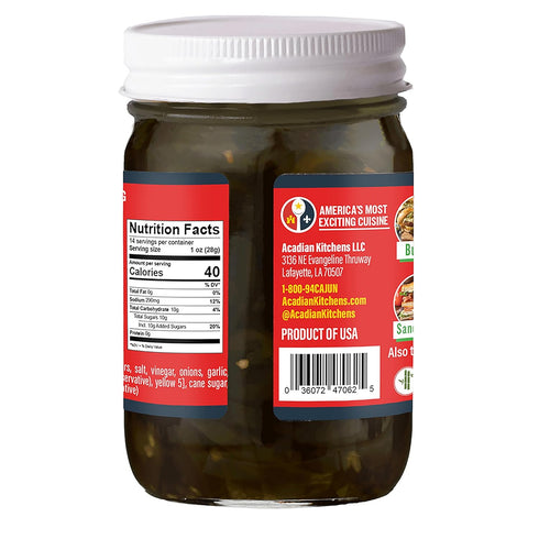 14 oz Ragin' Cajun Candied Jalapeo Slices - fl Jar, All Natural - Sweet Spicy Louisiana Condiment for Nachos, Burgers