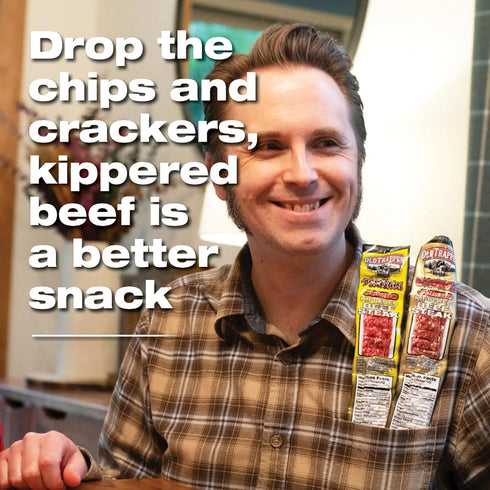 Packages, 22 (Pack 12) Old Trapper Kippered Steak, Peppered Flavor, Two-Ounce Individually Wrapped Spicy Meat Snack