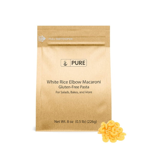 Pure Original Ingredients White Rice Elbow Macaroni (8 oz) Wholegrain Pasta, Non-GMO