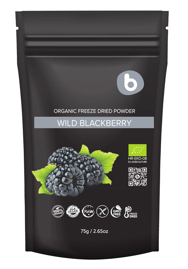 Organic Blackberry Powder - Freeze Dried Blackberries, Rich in Anthocyanin & Polyphenols for Smoothies, 2.65oz