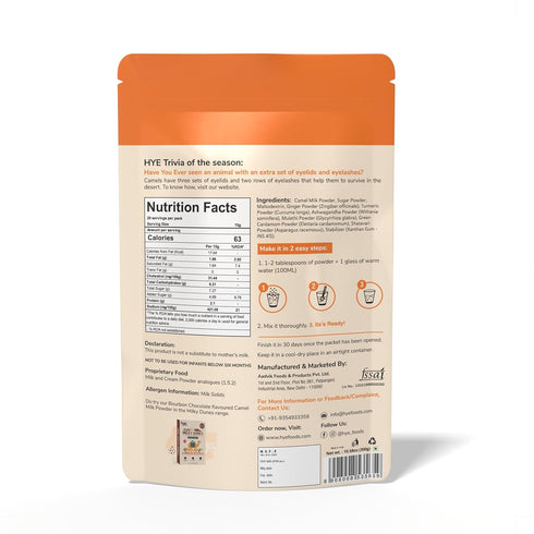 300gms 10.58 Oz HYE FOODS Milky Dunes | Camel Milk Powder | Pasture Grazed | Turmeric | Golden Milk | |
