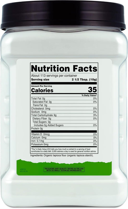 (2.5 LB) Nutricost Organic Tapioca Flour - Gluten-Free, Non-GMO