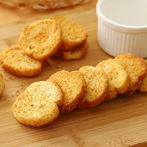 laweny 3.24oz (92g/ Bread slices garlic bread slices Salty snack Snacks Afternoon Tea Snacks Garlic cookies bag)