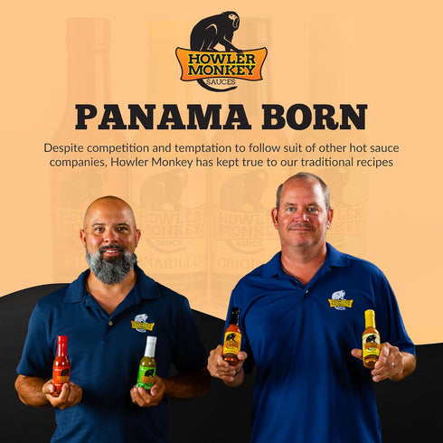 5 oz (2-Pack) Howler Monkey - Sauce Original - Panamanian-Style Hot Sauce with Aji Chombo Peppers - Gluten-Free, No