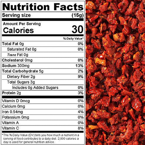 5 lbs. (80 oz.) packed Tomatoes Sun-Dried, SUPER RED Diced cut, Ready to Eat Vegetables | Produced from fresh