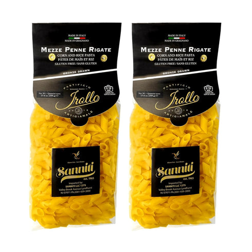 Sanniti by Irollo Gluten Free Mezze Penne Rigate Pasta, 17.6 oz Authentic