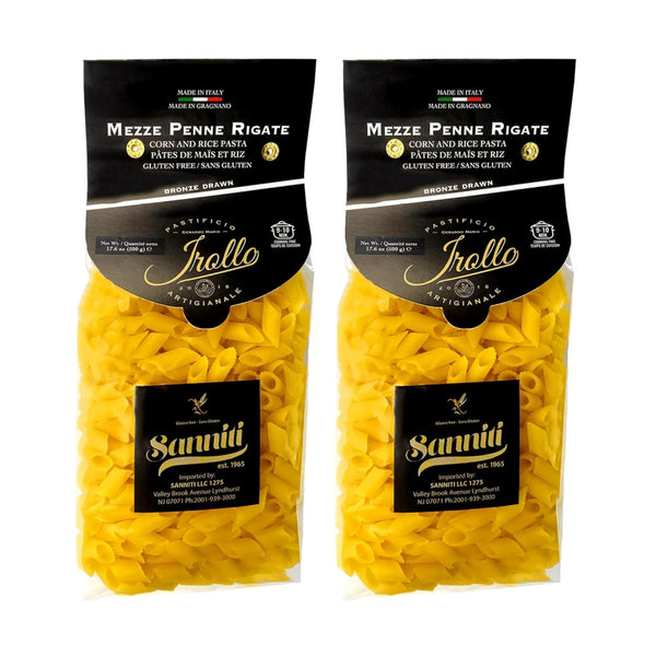 Sanniti by Irollo Gluten Free Mezze Penne Rigate Pasta, 17.6 oz Authentic