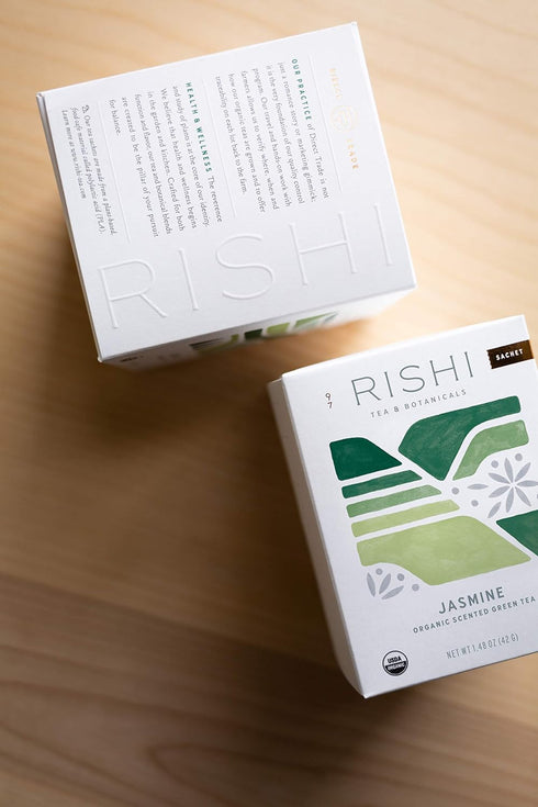 2-Pack 15 Rishi Tea Jasmine Green Tea, Organic Herbal Tea Bags, - Contains Caffeine, USDA Certified, Floral Aroma