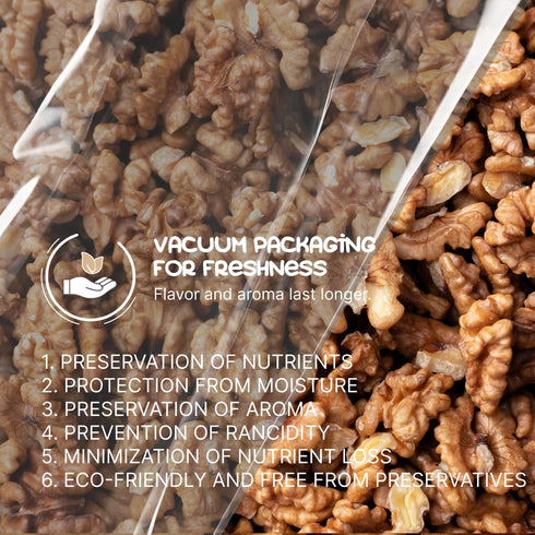 1.1 lb (500 Packed, SUN PLANET Walnut Halves, Raw Unsalted Shelled Walnuts Organic, g), Vacuum Fresh Nuts for Baking
