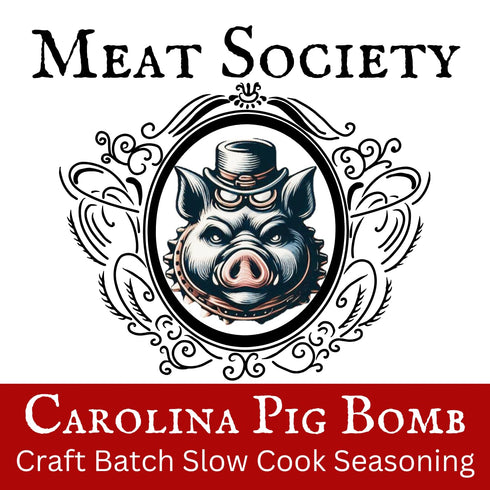 Meat Society 2 Pack 3 oz, Carolina Pig Bomb; Craft Batch Slow Cook Seasoning, Gourmet BBQ Spice Blend, Gluten Free