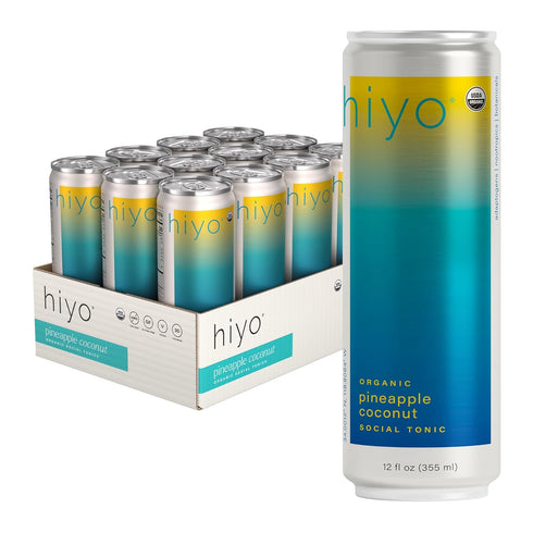 Hiyo Organic Social Tonic - Pineapple Coconut, 12 Pack - N.A. Functional