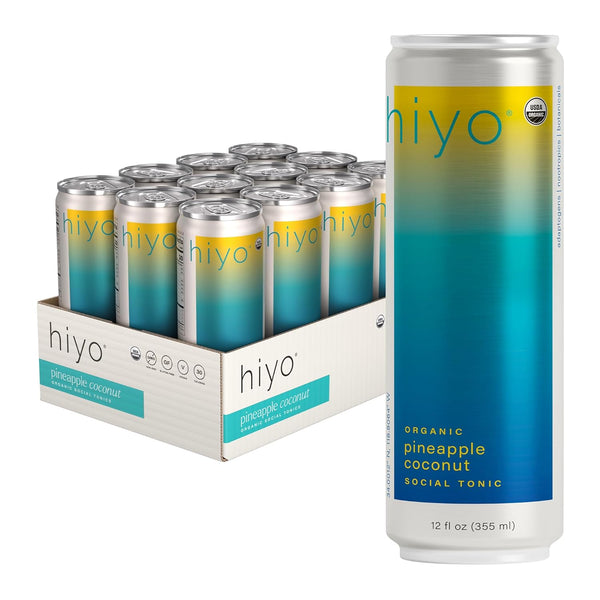 Hiyo Organic Social Tonic - Pineapple Coconut, 12 Pack - N.A. Functional