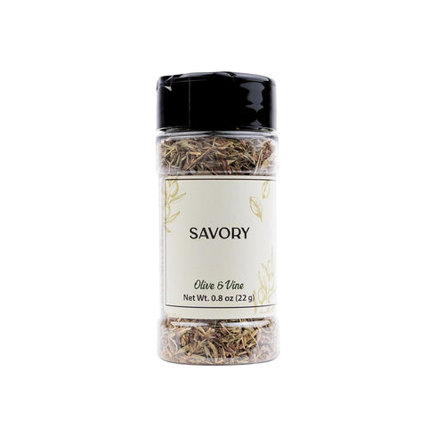 Olive & Vine Dried Savory, Traditional Herb for Meat, Vegetables, Legumes, Satureja