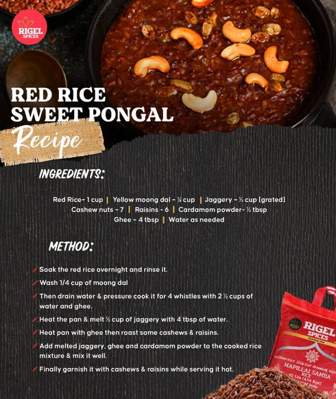 12+ (10 Lbs) Rigel Spices | Mappillai Samba Red Rice | MONTHS AGED | BRIDEGROOM RICE | GLUTEN FREE | Ancient Red Rice