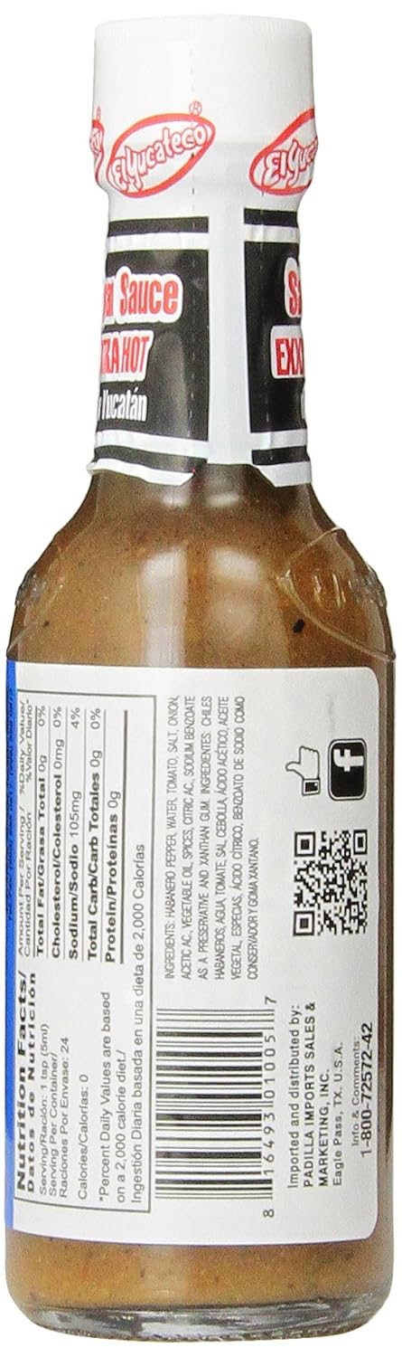 4 El Yucateco Habanero Verde Salsa, Ounce