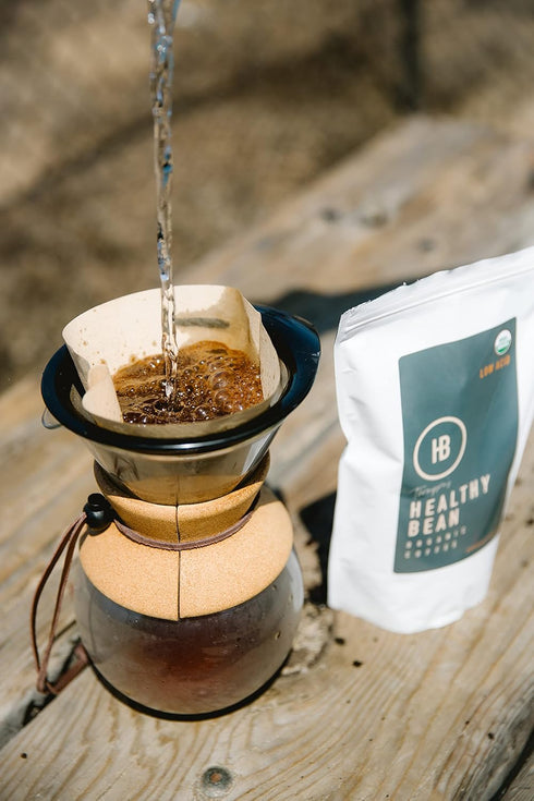 11oz Healthy Bean Espresso Organic Coffee Beans Whole - Low Acid Coffee for Sensitive Stomach, Strong and Rich Flavor