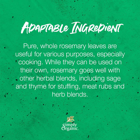 Whole Rosemary Leaf - Simply Organic Certified Organic | 0.21 oz | Pack of 6