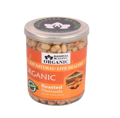 Blessfull Healing 300 Organic Natural, Vegan Peri Peri Cheese Roasted Peanuts Crunchy Healthy Snacks Gram
