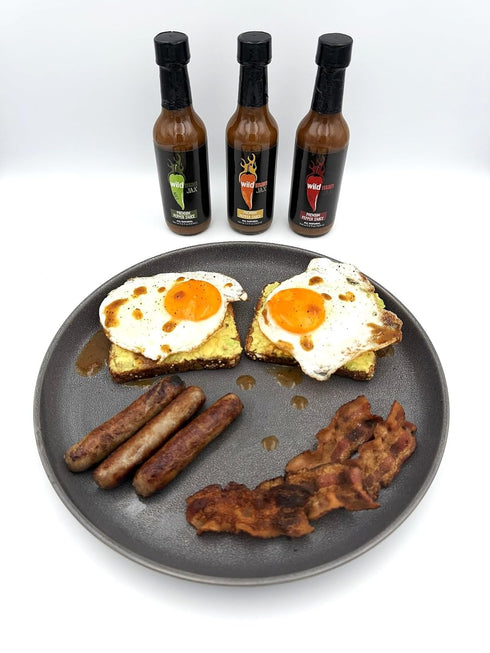 Wildman Jax 3 Pack 5.5 oz Pack) Premium Pepper Sauce Variety - Mild, Medium, Hot - Bottles (Variety