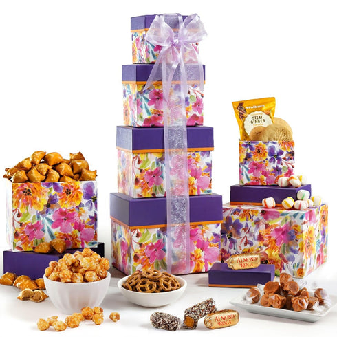 Broadway Basketeers Mother's Day Tower, Gift tower and Gourmet Snack Care Package
