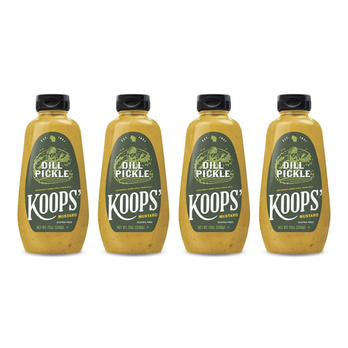 Koops' Dill Pickle Mustard - Dill Mustard Spread, Flavored Condiment and Dip